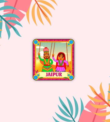 Indian State Theme Wooden Fridge Magnet  Magnet for Home Office Kitchen Refrigerator Door Stylish Decor Souvenir Gift  Indoor Decorative Gift Item (Jaipur Fridge Magnet)